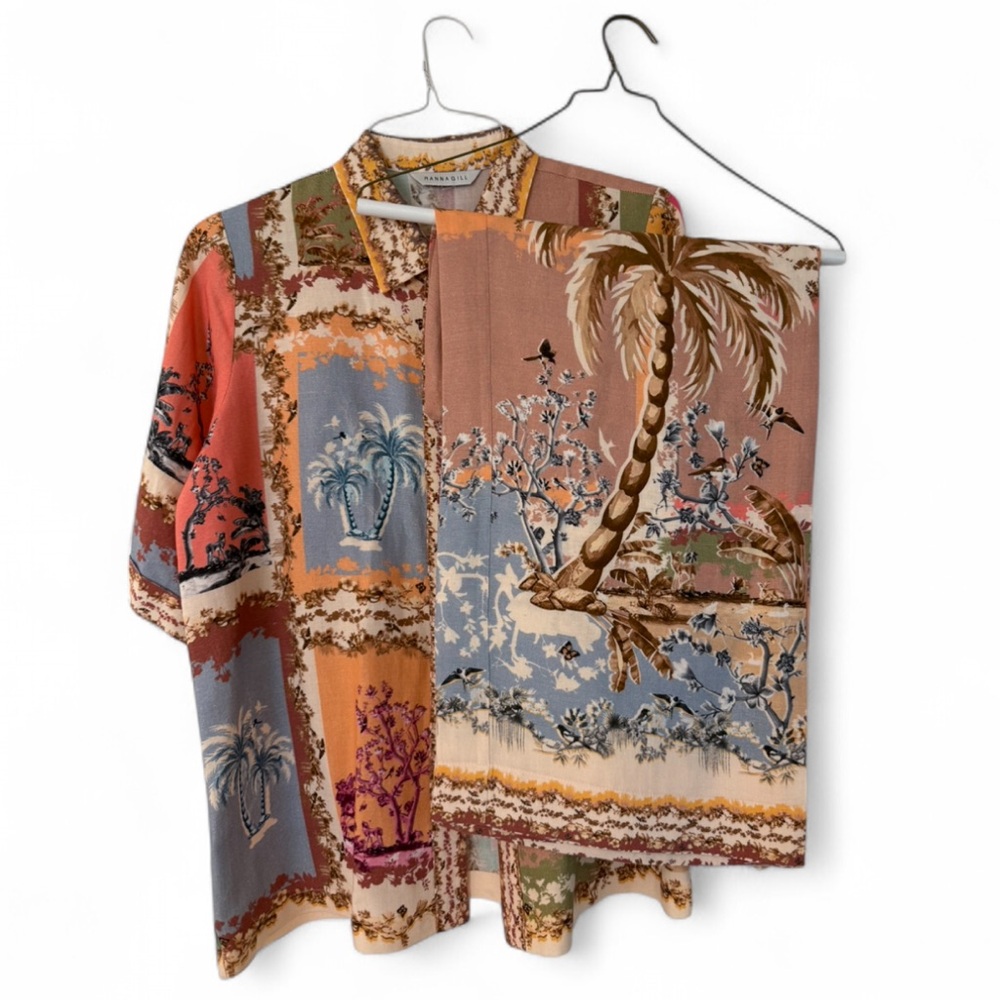 Ranna Gill Linen Set, Palmilla Button Down Shirt and matching Pants